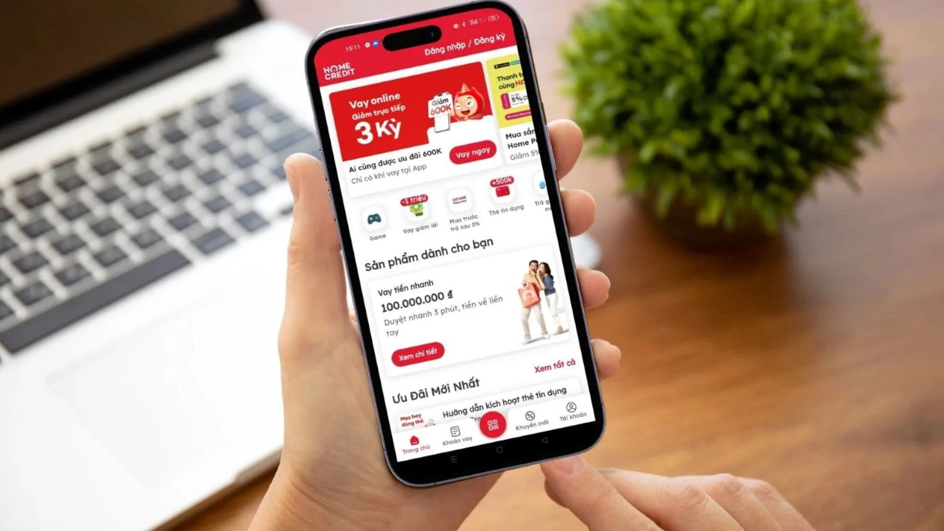 Ứng dụng và tiền Home Credit