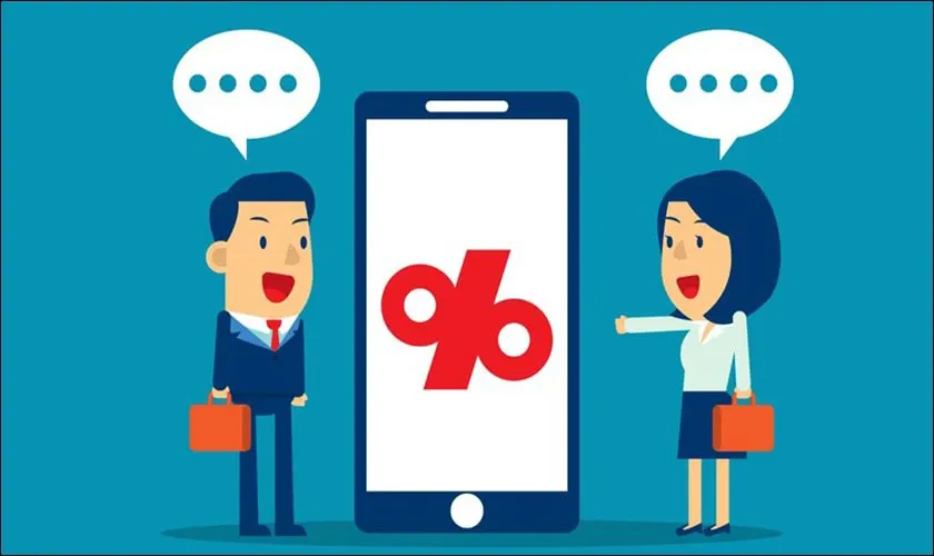 Sử dụng ứng dụng di động hoặc website để tính phần trăm online