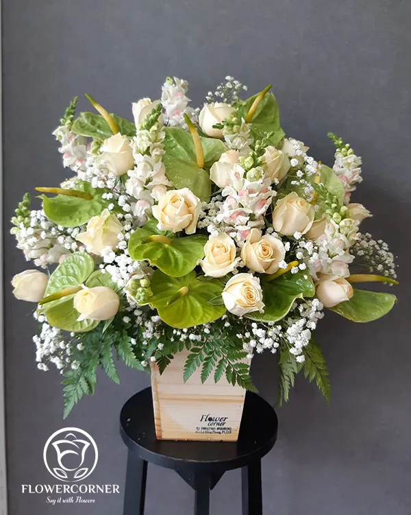 giỏ hoa khai trương tươi sáng